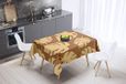 Bonamaison Tafelkleed, Anti-Mold, Sneldrogend, Waterdicht, 100% Polyester Tafellaken, Bruine tinten, 140 x 140 Cm