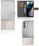 B2Ctelecom Motorola Moto G52 | Moto G82 | Book Style Case | Wood Concrete