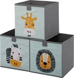 Merkloos Opbergmand voor kinderen met dierenmotief - Beige - Dieren, Lichtroze - Dieren