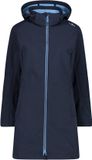 CMP Dames Parka met Rits en Capuchon, Fleece, Blauw/Niagara, Maat 34