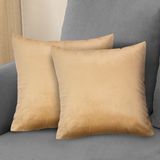 Komfortec Set van 2 Fluwelen Kussenslopen 40x40 cm - Beige