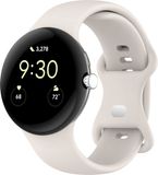 Strap-it Siliconen Classic smartwatch bandje geschikt voor Google Pixel Watch 5 (45 mm) / 4 (45 mm) / 3 (45 mm) - Zand wit
