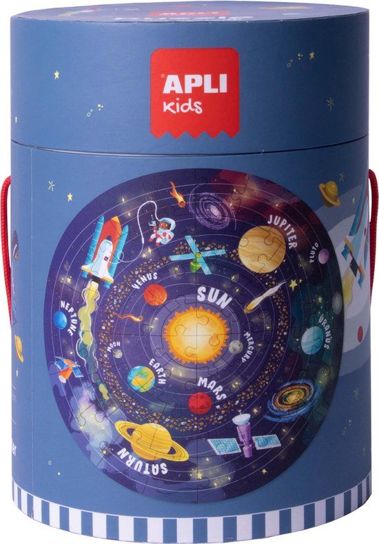 Apli Kids Ronde Puzzel Zonnestelsel - 48 Stukjes - Vanaf 5 Jaar