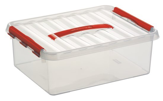 Sunware Q-line Opbergbox 12L - transparant/rood