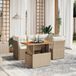 Maison Exclusive - Ensemble de meubles de jardin 5 pièces avec canapé et coussins, beige, en polyrotin
