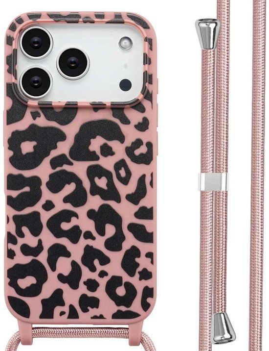 imoshion Hoesje - Geschikt voor Apple iPhone 17 Pro - Siliconen design hoesje met koord - Animal Pink