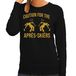 Bellatio Decorations Apres ski sweater dames - caution for the Apres Ski - zwart - glitter goud - wintersport - skieen XS