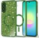 Techsuit Hoesje geschikt voor Samsung Galaxy A27 - Luxe Glitter Back Cover - Geschikt voor MagSafe - Donkergroen