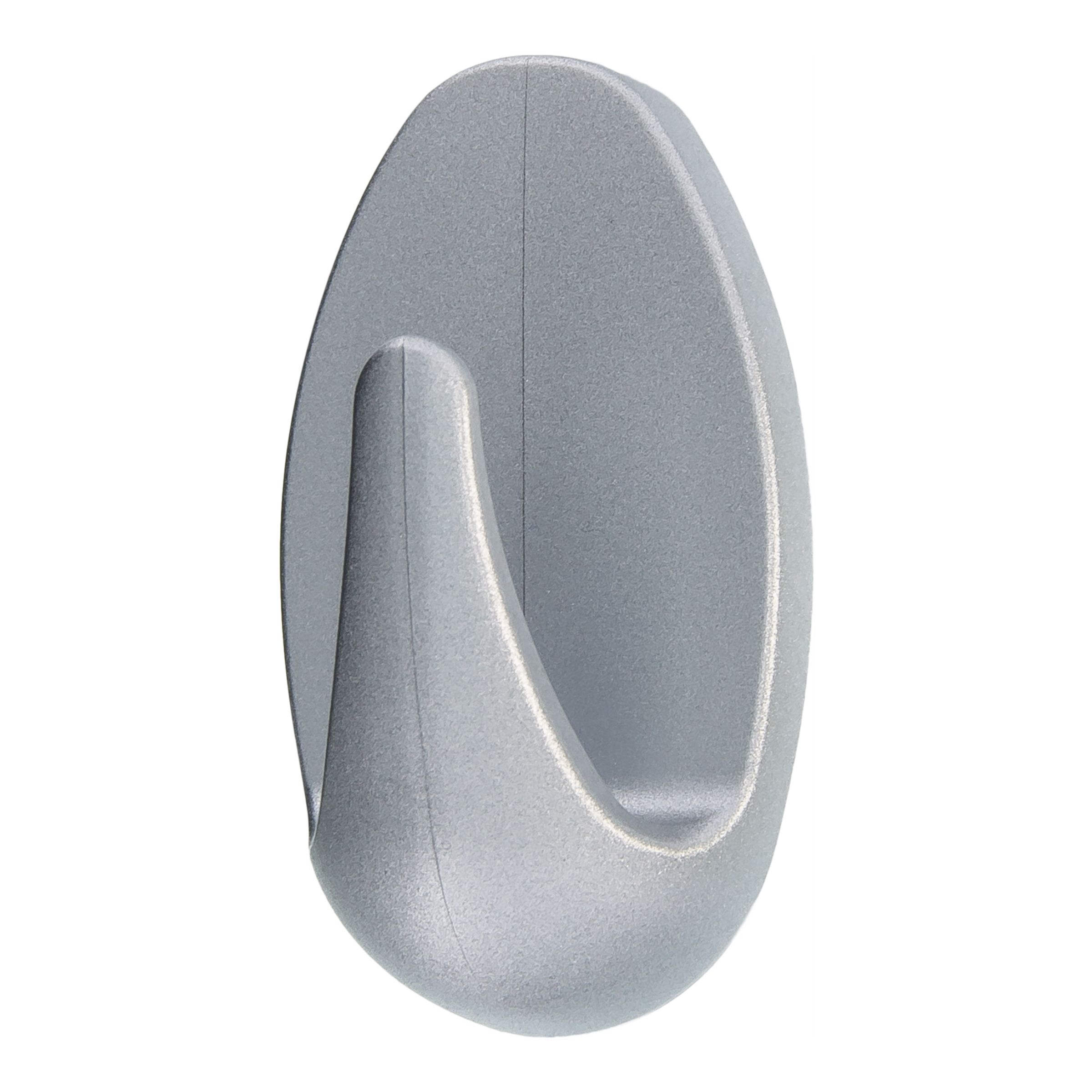 Tesa Powerstrips Oval Small Hooks - Chrome - 3 Pieces