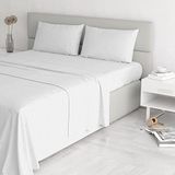 Italian Bed Linen Satin Stripes beddengoed, wit, dubbel