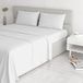 Italian Bed Linen Satin Stripes beddengoed, wit, dubbel