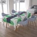 Bonamaison Tafelkleed, Anti-Mold, Sneldrogend, Waterdicht, 100% Polyester Tafellaken, Petroleum Groen, Wit, 140 x 200 Cm