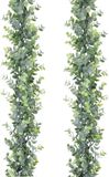 DearHouse Couronne d'eucalyptus artificielle, 2 paquets de lianes artificielles, feuilles d'eucalyptus suspendues, couronne verte pour toile de fond de mariage, arche, décoration murale, résistante aux UV, intérieur et extérieur