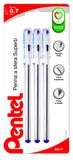Pentel Superb Blauw Stick balpen Fijn 3 stuk(s)