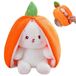 Lapin en peluche - Jeu de cache-cache - 25 cm - Jaune - Carotte et fraise