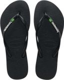 Havaianas Slim Brasil Logo Zwart - Maat 37/38