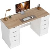 Homcom Bureau met opbergruimte - Spaanplaat, MDF - 140L x 53B x 75H cm - Wit