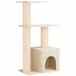 vidaXL Tour pour chat avec poteaux à gratter en sisal Crème 133 cm