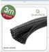Quadrios 23CA229 Gevlochten slang Zwart Polyester 6 tot 7 mm 3 m