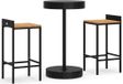 vidaXL Ensemble de bar de jardin 3 pièces poly rotin et acacia massif noir