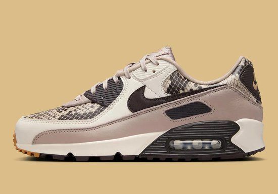 Nike Air Max 90 Special Edition Snakeskin Bruin Beige Unisex Lage Sneakers Leer/Rubber Maat 42.5