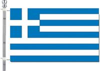 Merkloos / Sans marque Partyxplosion B.V. Vlaggenstok/vlaggenmast set - incl vlag van Griekenland - 90 x 150 cm - aluminium - 183 cm
