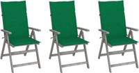 VidaXL 3064733 Tuinstoel Terras Gecapitonneerde zitting Acaciahout Groen