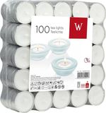 Trend Candles Theelichtjes/waxinelichtjes - 100 stuks - wit - 4 branduren - Geurloze kaarsen