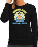 Bellatio Decorations Apres ski sweater voor dames - Buddha says ski you later - zwart - wintersport XXL