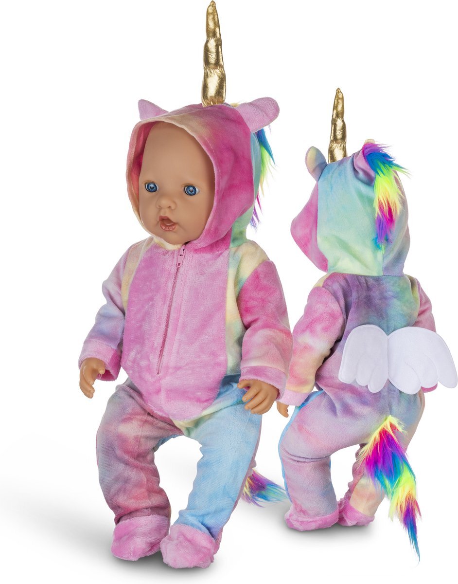 Isa's Friends Isa's Friends® - Poppenkleding - Kleertjes geschikt voor o.a. BABY born - 43 cm - Unicorn Onesie