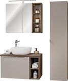 Ensemble de salle de bain de 80 cm, comprenant un lavabo, un miroir et une armoire haute