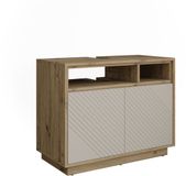 Vicco Wastafelonderkast Beatrice, Kasjmier/Artisanaal eiken, 80 x 64 cm met 2 deuren