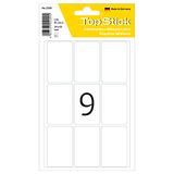 TopStick 2209 huishou etiketten, set van 10 (34 x 53 mm, 150 velle, papier, mat) zelfklevend, permanente klevende multifunctionele etiketten voor handschrift, 1.350 etiketten, wit