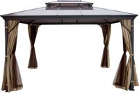 Bolt Edge Pavillon – Pergola en aluminium avec toit fixe – Pavillon de jardin – Tonnelle de réception – 3x3,6 mètres – Avec moustiquaire