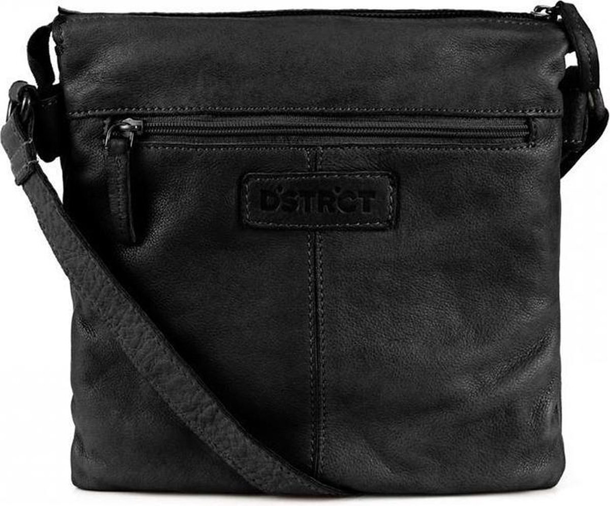 DSTRCT Crossbodytas Harrington Road Leer - zwart