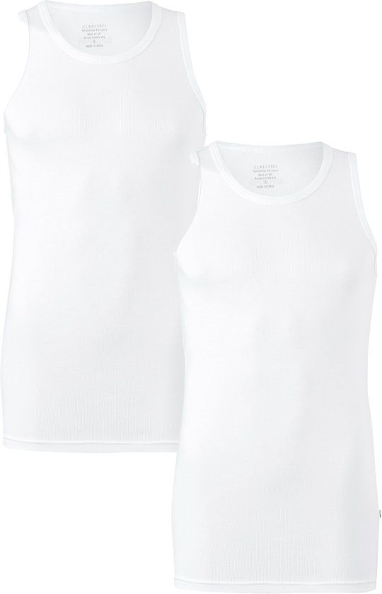 Claesen's Rib Singlet 2-pack wit - 8717753366292