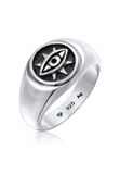 KUZZOI - Zegelring voor heren - 925 sterling zilver - Boze Oog symbool