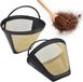 Merkloos Goudkleurige Koffiefilter, 6-8 Kopjes, Roestvrij Staal, Maat 2, Herbruikbaar