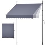 Parasol extérieur gris foncé, rétractable manuellement, 200 cm