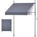 Parasol extérieur gris foncé, rétractable manuellement, 200 cm