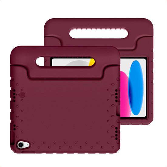imoshion Tablet Hoes Kinderen - Geschikt voor Apple iPad 11 2025 A16 / iPad 10e generatie (2022) 10.9 inch - Kidsproof Kinder Hoes - Velvet Plum