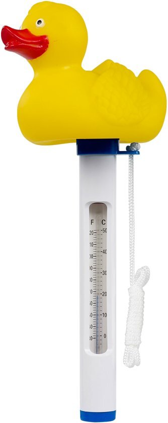 MEGA Pool thermometer met eend Geel - 20 x 5 x 20 cm Leuke zwembad thermometer