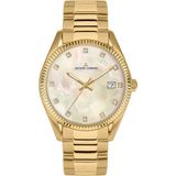 Jacques Lemans 50-4O Polshorloge Dames Quartz Derby Goudkleurig Staal Wit