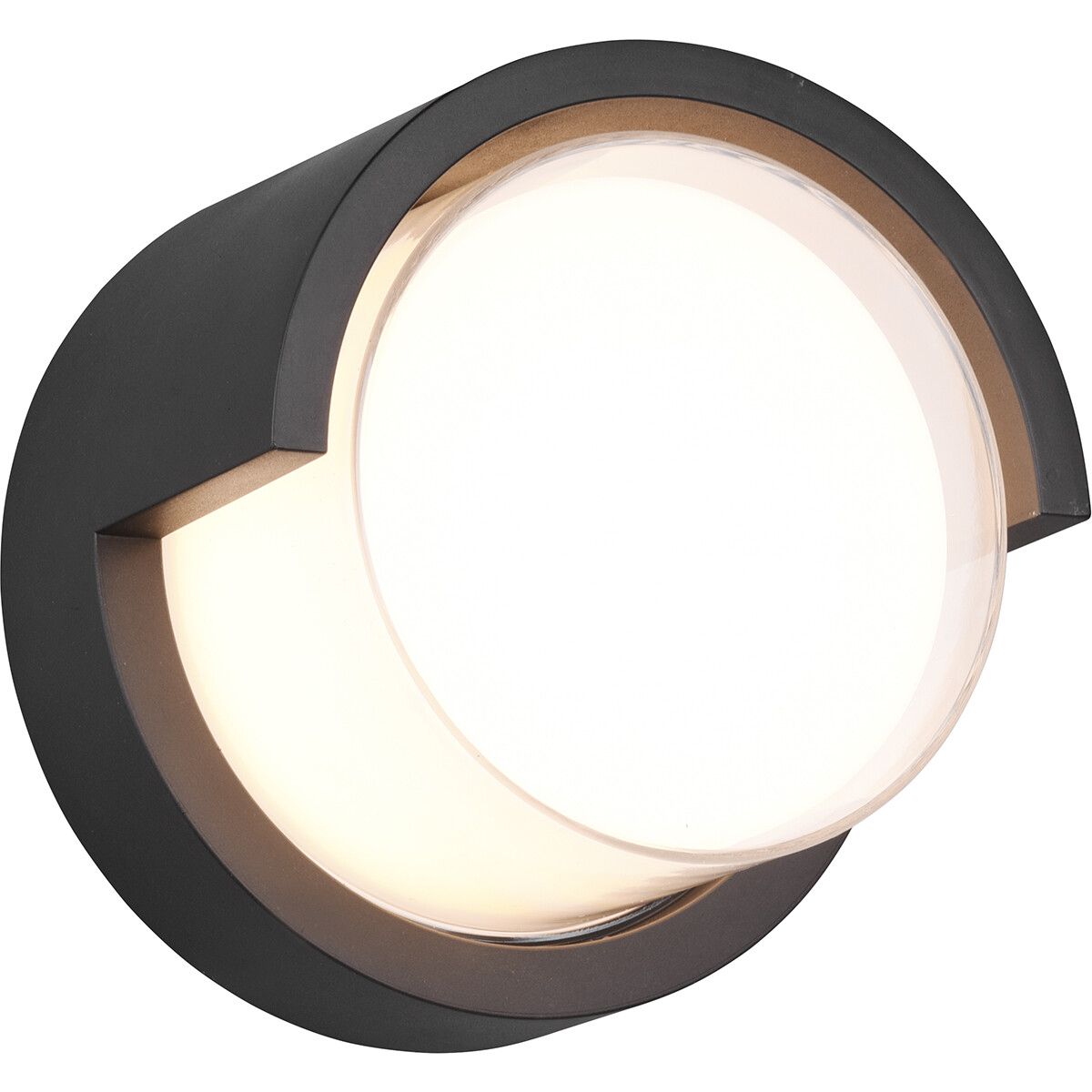 BES LED Trion Pounto - LED Wandlamp Buitenlamp - 8W - Warm Wit - Rond - Zwart