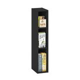 Furinno Fulda 3-laags ruimtebesparende opbergplank, boekenkast, 15 cm breed, zwart hout