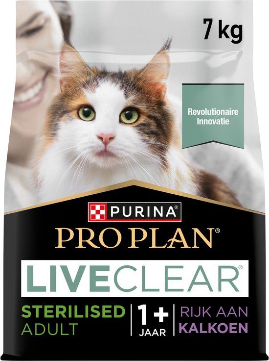 Pro Plan LiveClear Sterilised Adult Kalkoen - Kattenvoer - 7kg