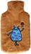 Cosy & Trendy Kruik - lichtbruin - blauwe kat print - 2 liter - pluche hoes - warmwaterkruik