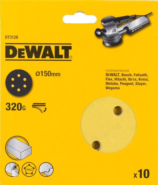 DeWALT DT3128 P320 Schuurschijf 150mm - 10 stuks