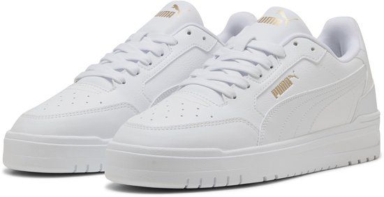 PUMA Shuffle Downtown Unisex Sneakers - PUMA White-PUMA White-PUMA Gold - Size 41
