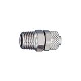 Riegler 11.618-10 Rechte schroefverbinding, AG conisch, R 1/8, voor slang 10/8 mm, SW 14, werkdruk max. 18 bar, messing vernikkeld